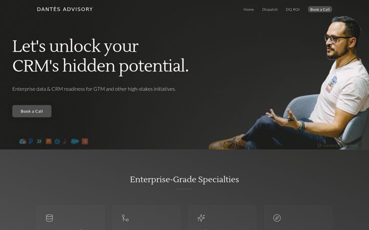 Screenshot of dantesadvisory.com