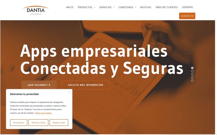 Screenshot di dantia.es