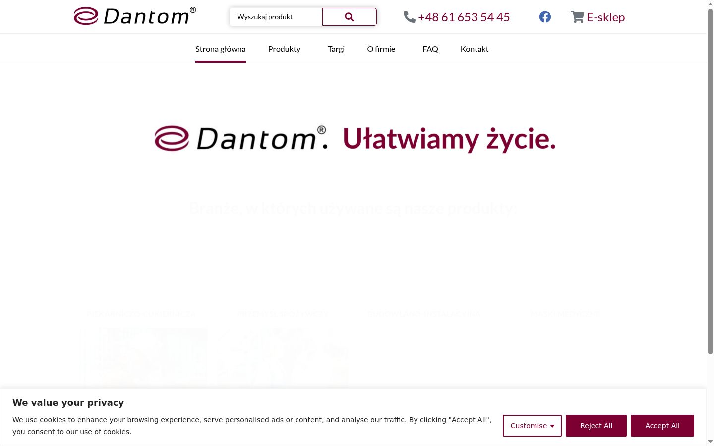 Zrzut ekranu banera zgody wyświetlanego przed jakąkolwiek interakcją