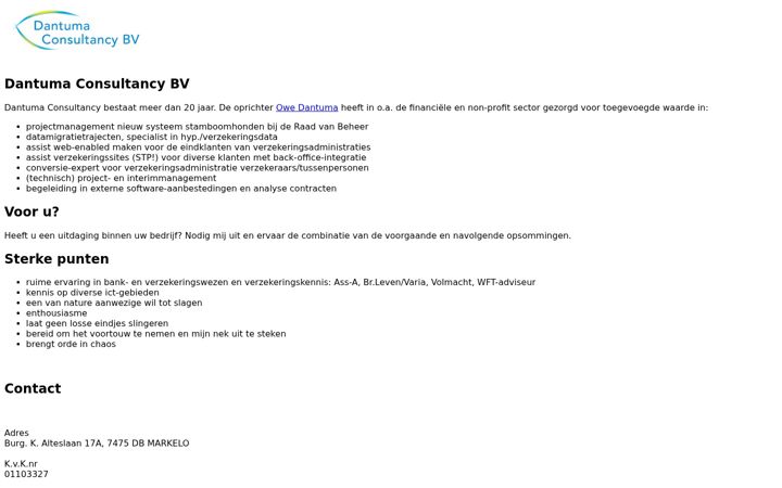Screenshot of dantumaconsultancy.com
