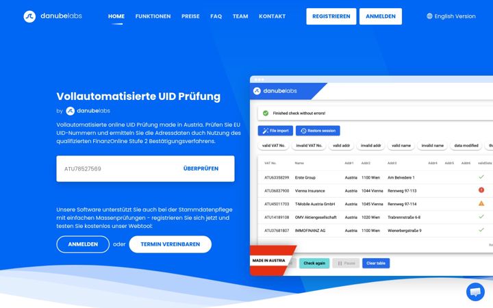 Screenshot of danubelabs.at