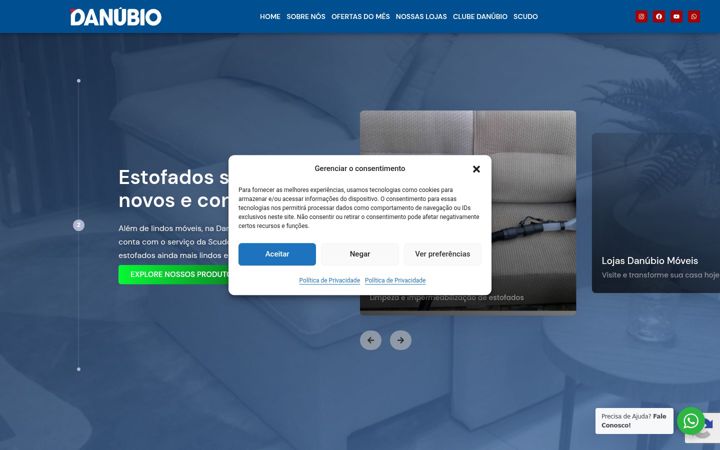Skjámynd af danubiomoveis.com.br