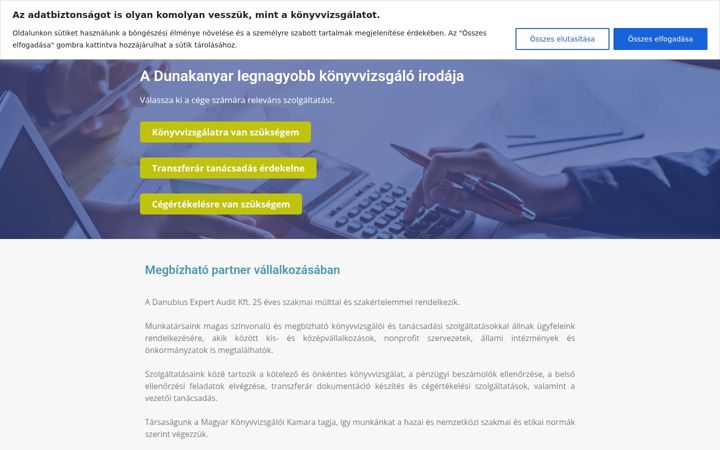 Zrzut ekranu danubiusaudit.hu