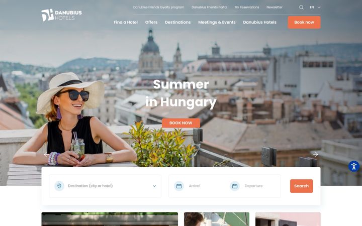 Screenshot of danubiushotels.com