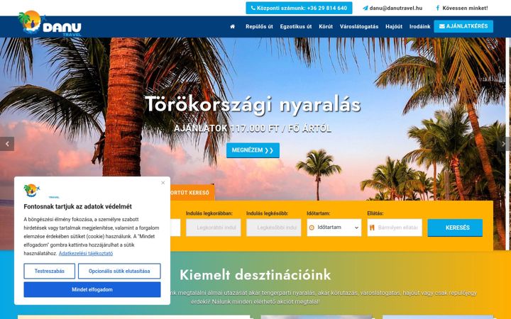 Zrzut ekranu danutravel.hu