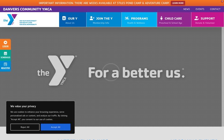 Screenshot of danversymca.org