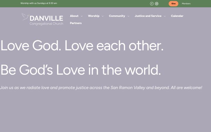 Screenshot of danvillechurch.org