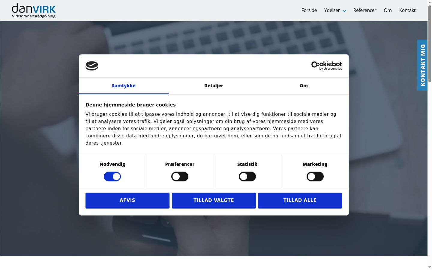 Screenshot del banner di consenso mostrato prima di qualsiasi interazione