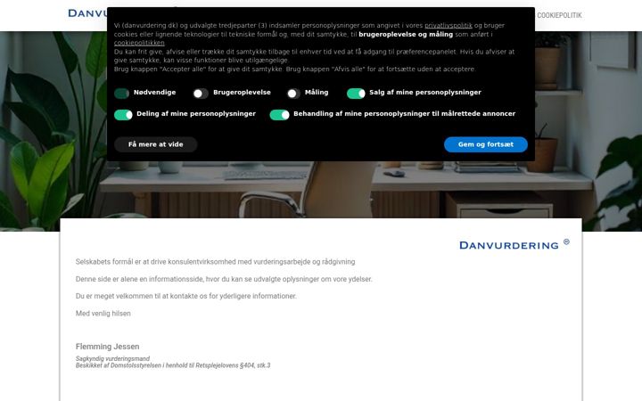 Skärmbild av danvurdering.dk