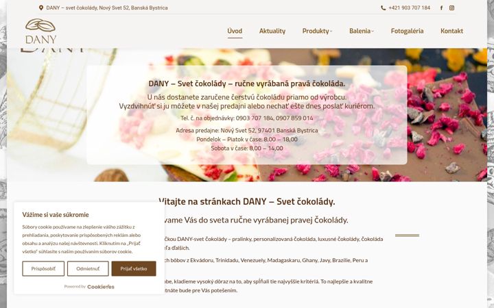 Screenshot of dany-svetcokolady.sk