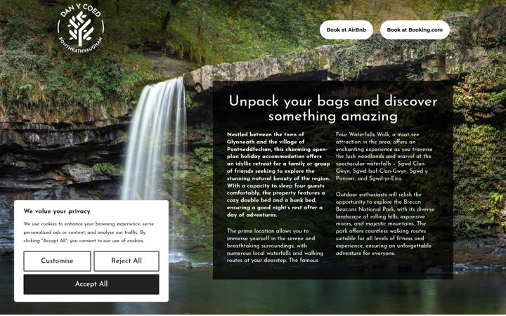 Screenshot of danycoedcymru.co.uk