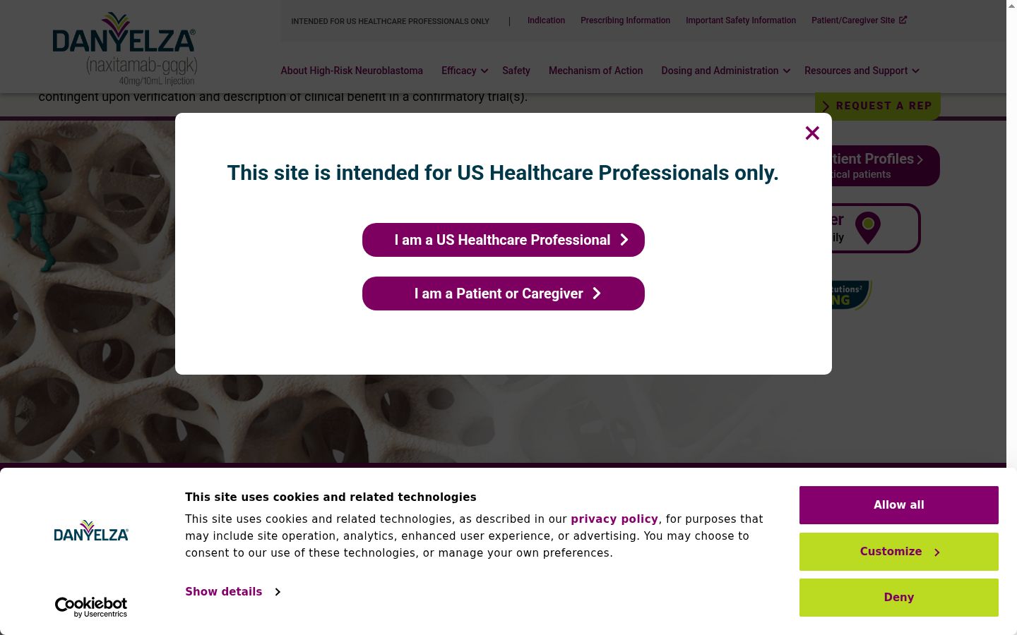 Screenshot of the consent banner shown before any interaction