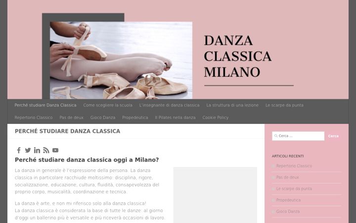 Posnetek zaslona danzaclassicamilano.it