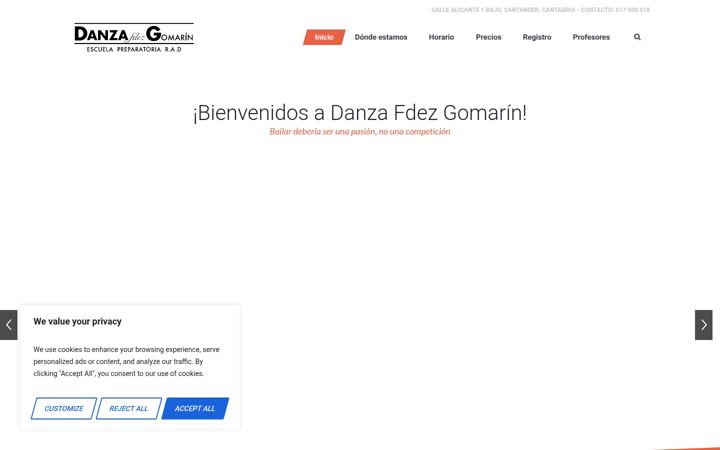 Screenshot of danzafdezgomarin.com
