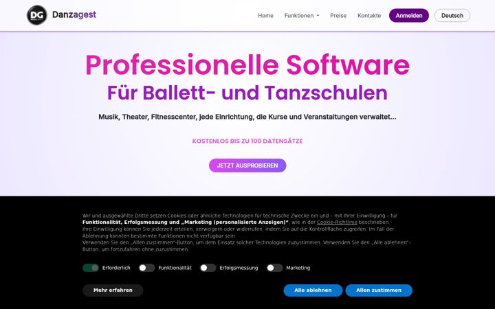 Screenshot of danzagest.de