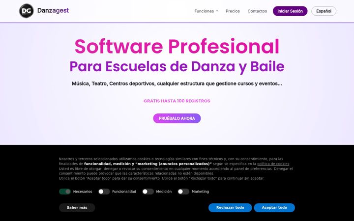 Screenshot di danzagest.es
