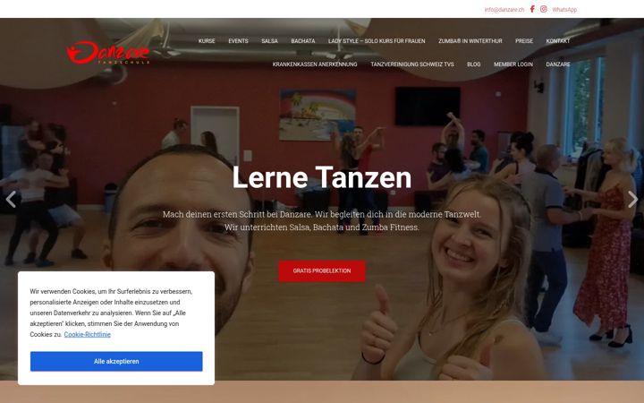 Screenshot of danzare.ch