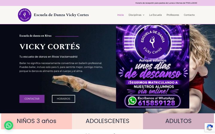 Screenshot di danzavickycortes.es