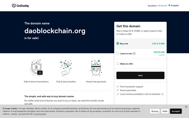 Screenshot of daoblockchain.org