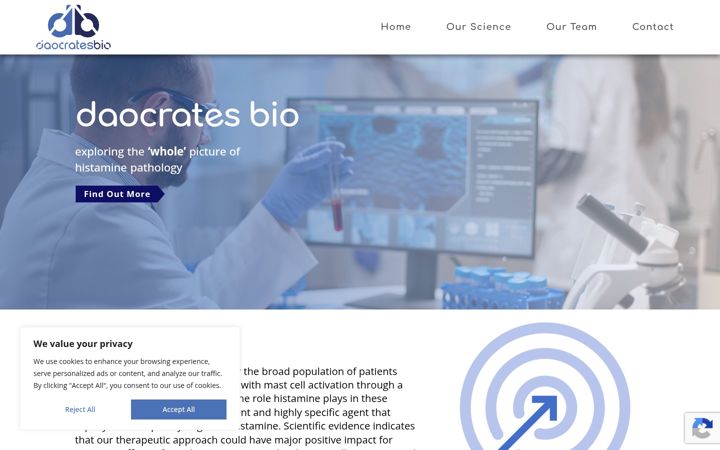 Screenshot of daocratesbio.com