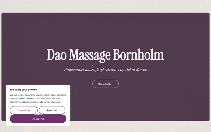 Screenshot of daomassagebornholm.com