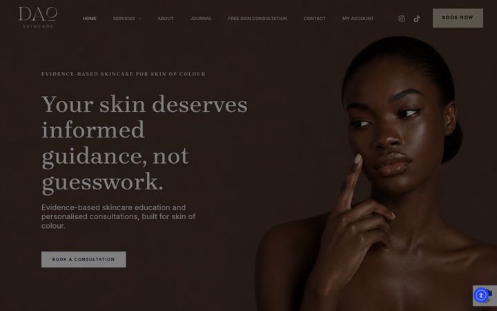Screenshot of daoskincare.com