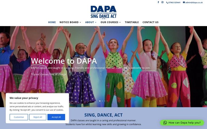 Captura de pantalla de dapa.co.uk
