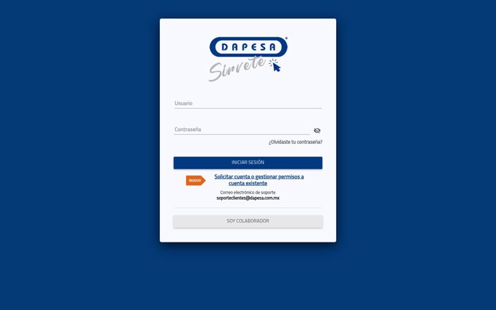 Screenshot of dapesasirvete.com.mx