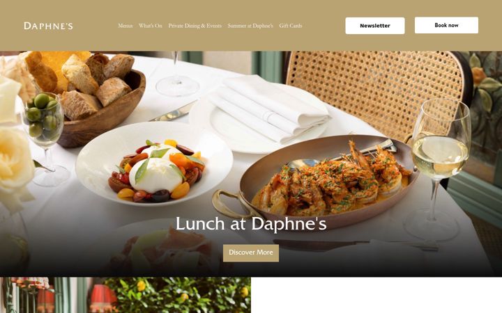 Screenshot of daphnes-restaurant.co.uk