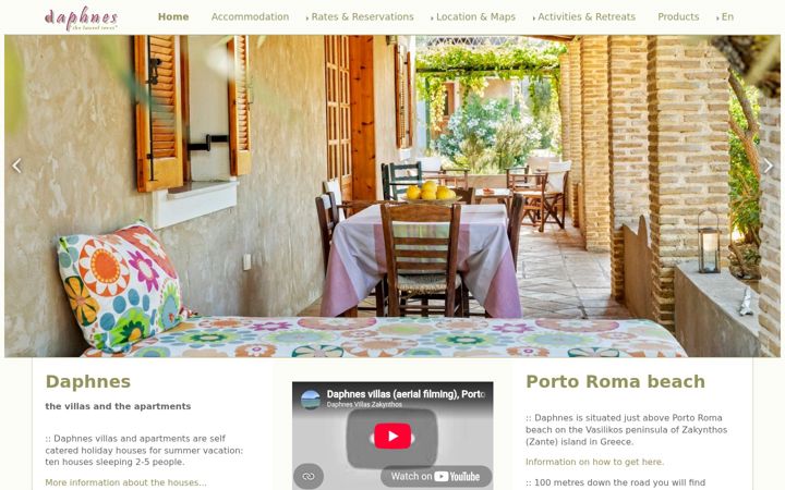 Screenshot of daphnes-zakynthos.com