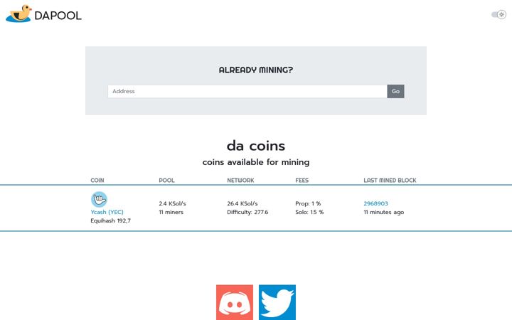 Screenshot of dapool.io