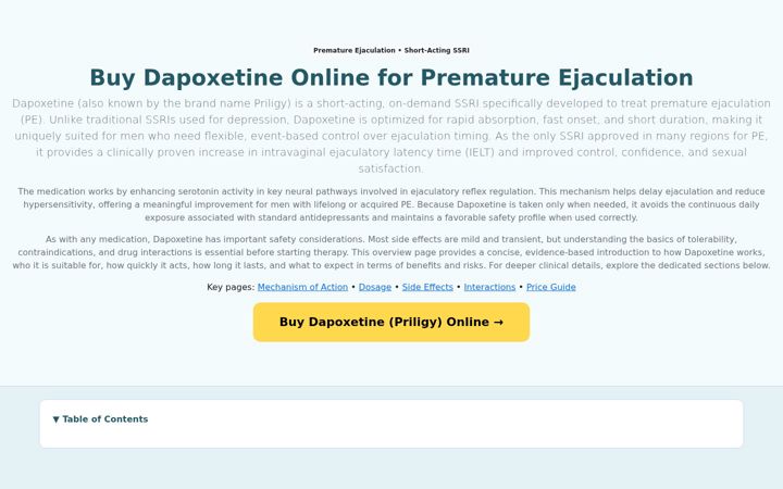 Screenshot ta' dapoxetined.org