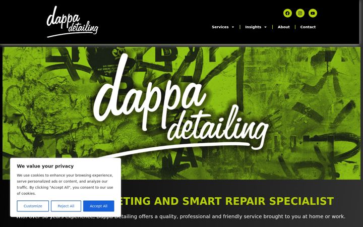 Captura de pantalla de dappadetailing.co.uk