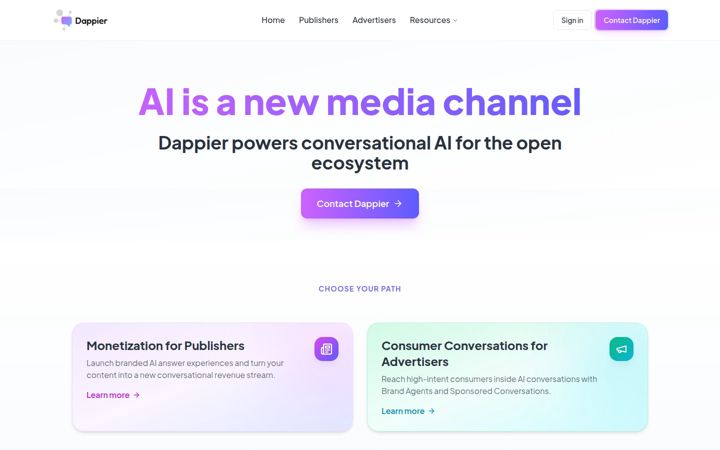 Screenshot of dappier.com