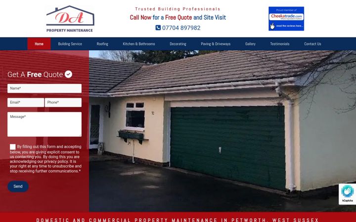 Screenshot of dapropertymaintenance.co.uk