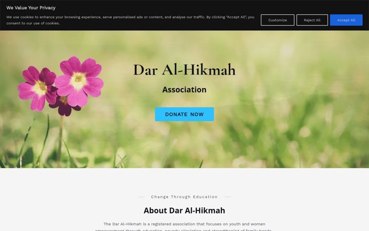 Screenshot of dar-al-hikmah.org
