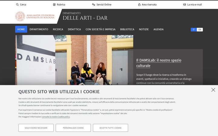 Screenshot of dar.unibo.it