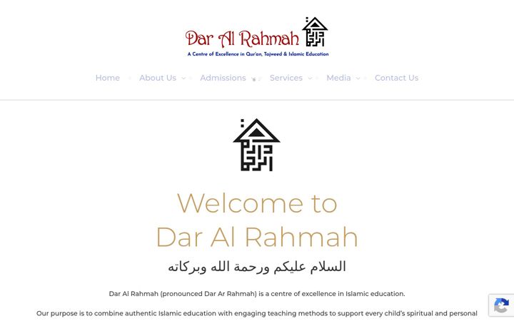 Screenshot of daralrahmah.co.uk