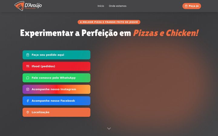 Skjámynd af daraujopizzariaechicken.com.br