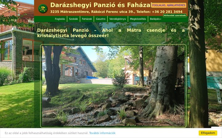 Zrzut ekranu darazshegyivendeghaz.hu