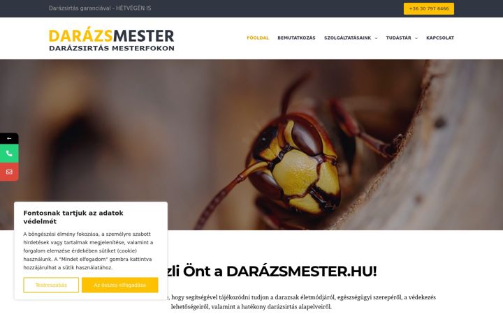 Zrzut ekranu darazsmester.hu