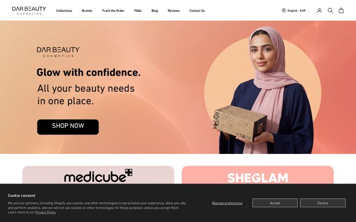 Screenshot of darbeauty.com