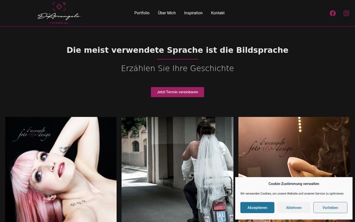 Screenshot of darcangelo-fotodesign.de