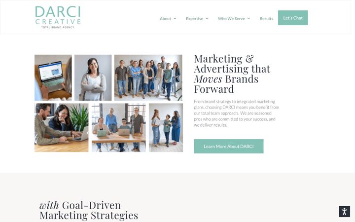 Screenshot of darcicreative.com