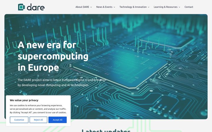 Kuvakaappaus sivustosta dare-riscv.eu