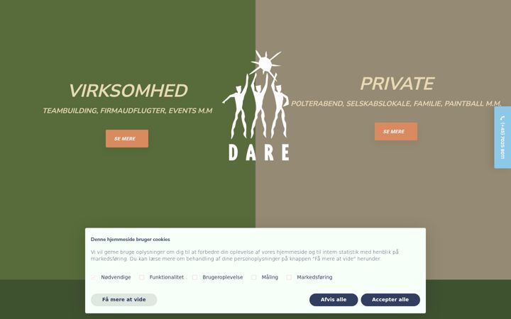 Screenshot of dare.dk