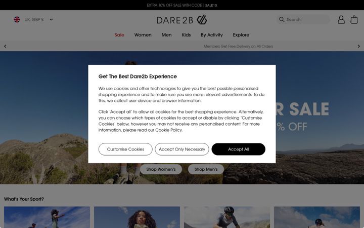 Screenshot of dare2b.com