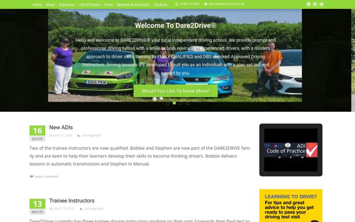 Posnetek zaslona dare2drive.uk