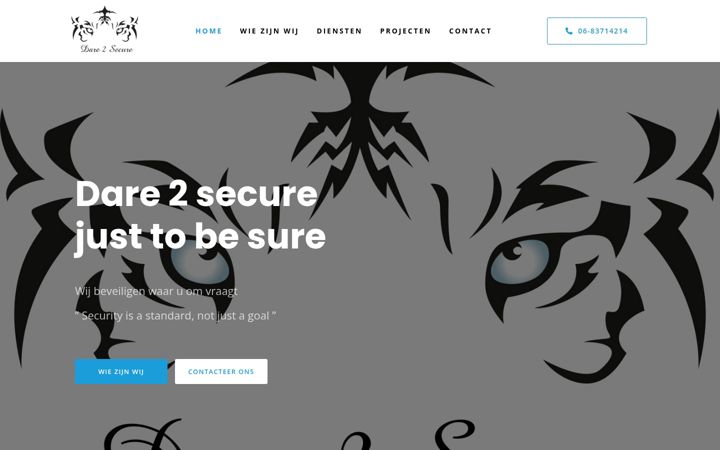 Ekrano kopija dare2secure.nl