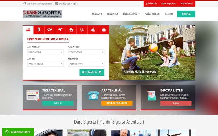 Snímek obrazovky daresigorta.com.tr